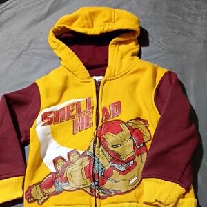 Iron Man Kids Hoodie - Yellow and Maroon
